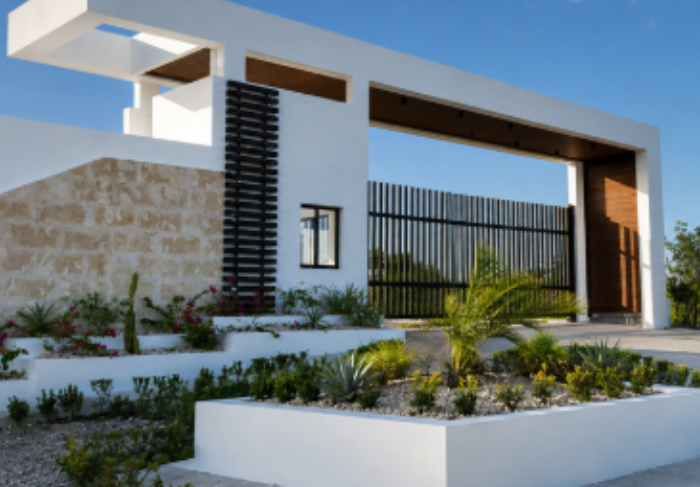 Transformación del pórtico de acceso de Villas Monterio
